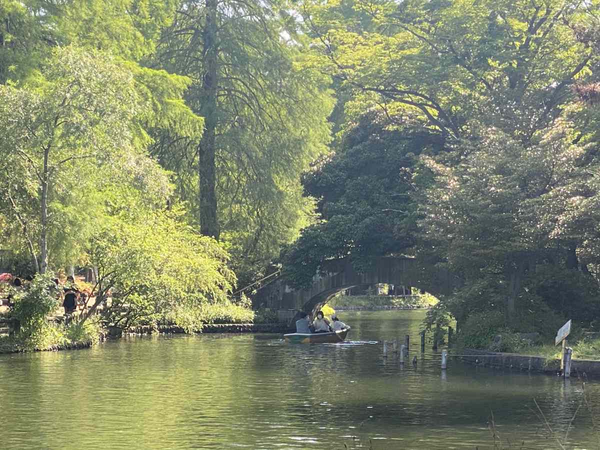 石神井公園の湖とボート