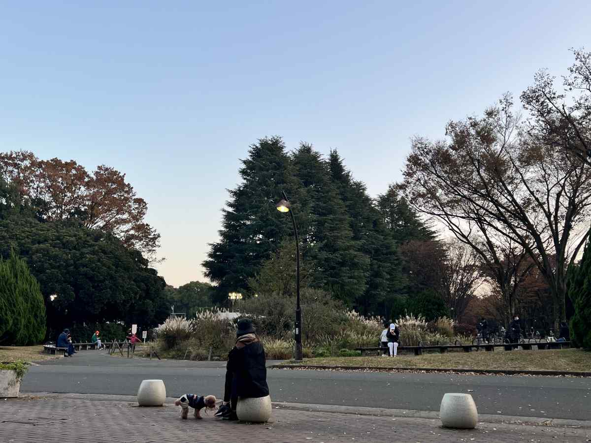 駒沢公園に愛犬と