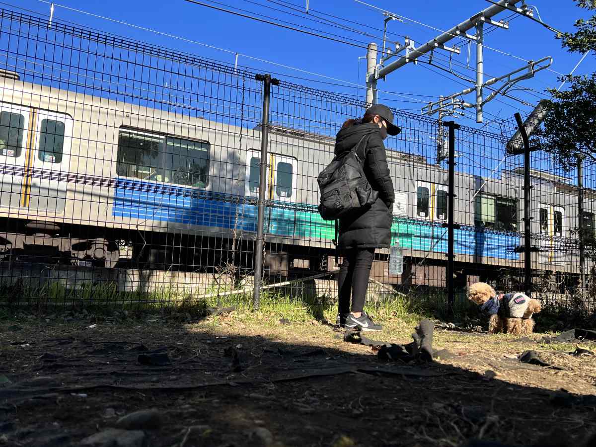 落合公園、犬の広場（ドッグラン）の様子